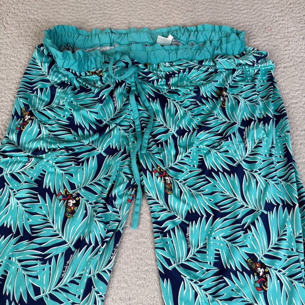 MINNIE MOUSE Lounge Pants Womens‎ Large Blue Disney Sleep PJ's Tropical - Picture 2 of 14